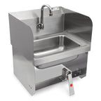 Thumbnail image #1 for John Boos Pro-Bowl PBHS-W-1410-KV1MB-SS-X Wall-Mounted Stainless Steel Hand Sink, 14 x 10 x 5-Inch Bowl, Knee Valve, Side Splashes