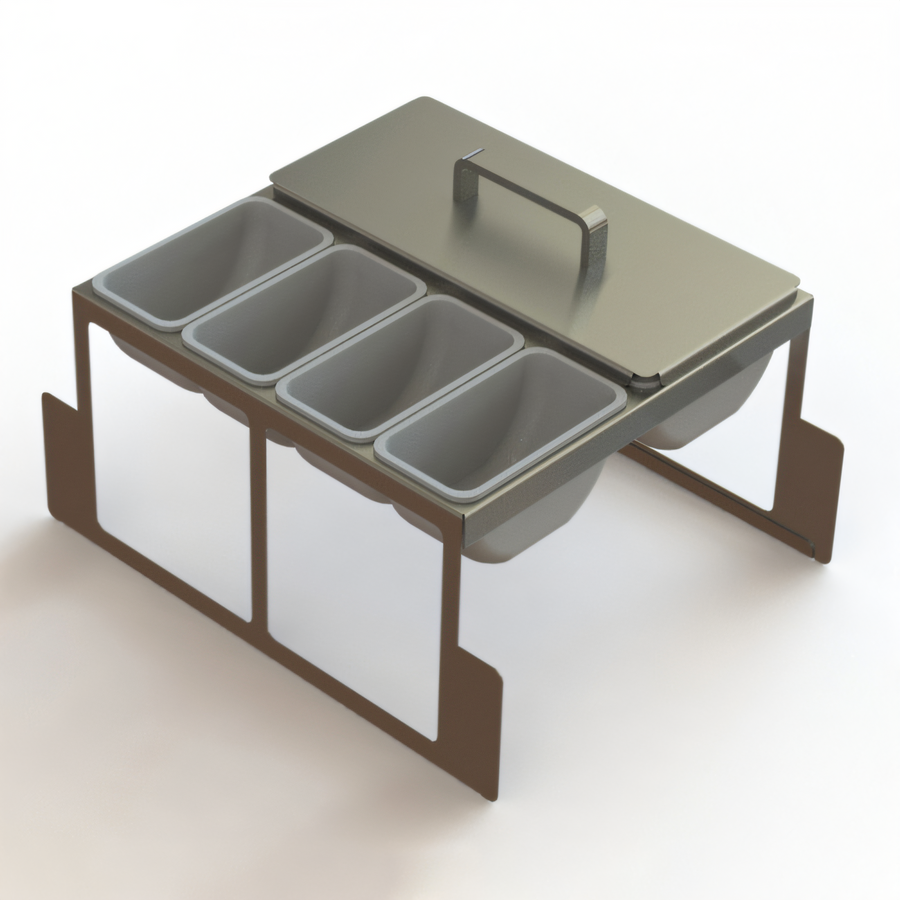 Product image #1 for Glastender 8-Cup Partial Condiment Drawer Insert for 18-Inch Door Opening Bar-Profile Cooler