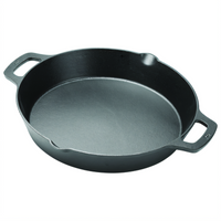 Winco FireIron 12-Inch Round Pre-Seasoned Cast Iron Skillet with Dual Loop Handles, Induction Ready