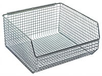Quantum Rectangular Mesh Stack & Hang Bin, 10-3/4 x 11 x 5 Inches, Chrome Finish