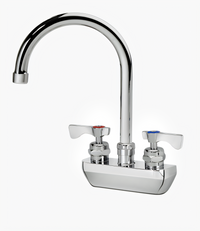 Krowne Royal Series Backsplash-Mount Commercial Faucet with 6-Inch Gooseneck Spout, 4-Inch Centers