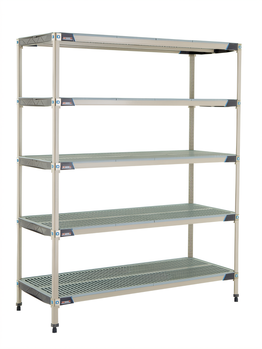 Product image #1 for MetroMax i 5-Shelf Stationary Starter Polymer Shelving Unit, 60"W x 24"D x 74"H, Blue