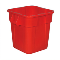 Rubbermaid BRUTE 28 Gallon Square Food Handling Container, Red, No Lid