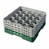 Thumbnail image #2 for Cambro Camrack Full-Size 20-Compartment Glass Rack with 3 Soft Gray Extenders, Sherwood Green
