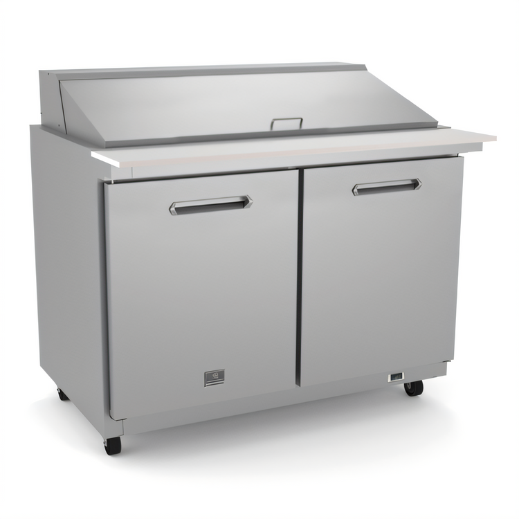 Product image #1 for Kelvinator Commercial 48-Inch Mega Top Refrigerated Sandwich/Salad Prep Table, Two-Section, 18 x 1/6 Pan Capacity