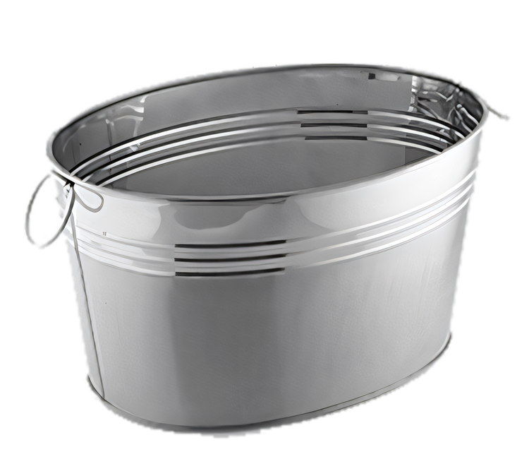 Product image #1 for American Metalcraft 25 Qt. Oval Stainless Steel Cooling Tub with Satin and Mirror Finish