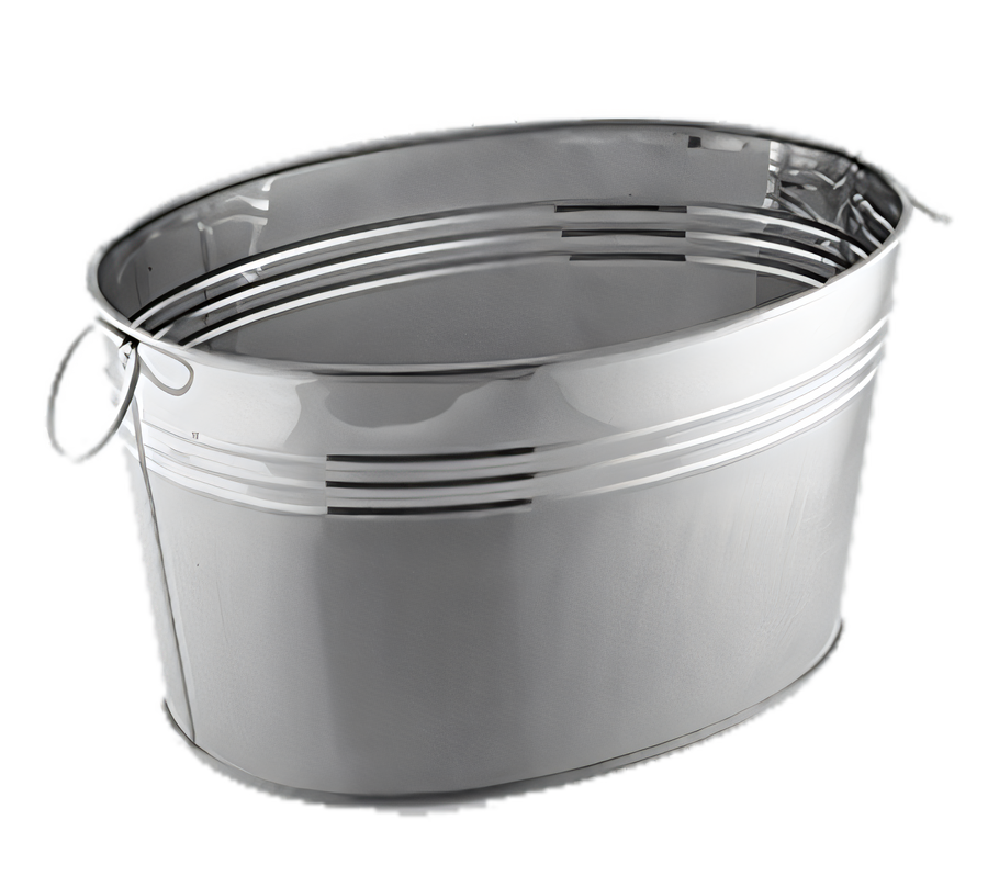 Product image #1 for American Metalcraft 25 Qt. Oval Stainless Steel Cooling Tub with Satin and Mirror Finish