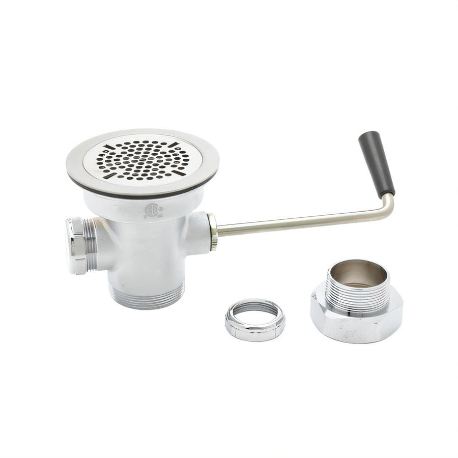 Product image #1 for T&S Brass 3-Inch Sink Hole Twist Waste Valve with Short Handle and Dual NPT Outlets