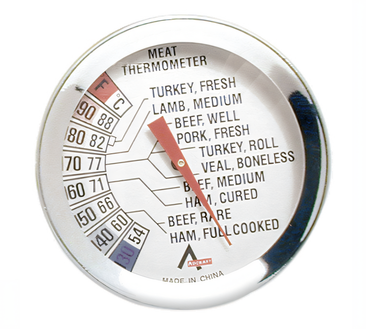 Product image #1 for Stainless Steel Leave-In Dial Meat Thermometer, 3-Inch Dial, 130°F to 190°F