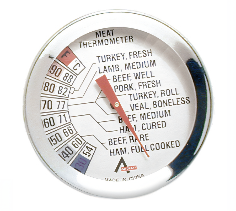 Product image #1 for Stainless Steel Leave-In Dial Meat Thermometer, 3-Inch Dial, 130°F to 190°F