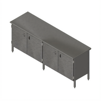 16 Gauge Stainless Steel Enclosed Base Work Table with Hinged Doors, 120 x 30 Inches