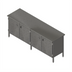Thumbnail image #1 for 16 Gauge Stainless Steel Enclosed Base Work Table with Hinged Doors, 120 x 30 Inches