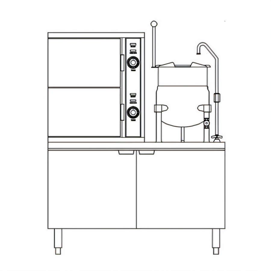 Product image #1 for Crown GCX-10-10 Gas Convection Steamer with (2) Compartments and 10 Gallon Kettle