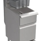 Thumbnail image #1 for Serv-Ware SGF-40L-SA 40 lb Liquid Propane 3-Burner Floor Fryer with Thermostatic Controls and Stainless Steel Construction