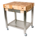 Thumbnail image #1 for John Boos Cucina Technica 24-Inch x 24-Inch Mobile Butcher Block Cart with 4-Inch End Grain Maple Top
