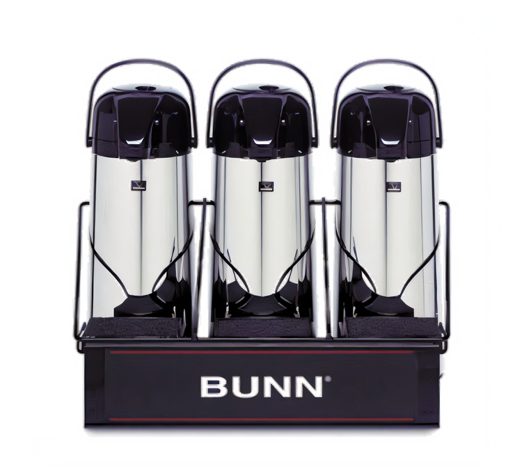 Product image #1 for BUNN APR-3 3-Airpot Rack with Push-Button Dispensing and Sponge-Lined Tray