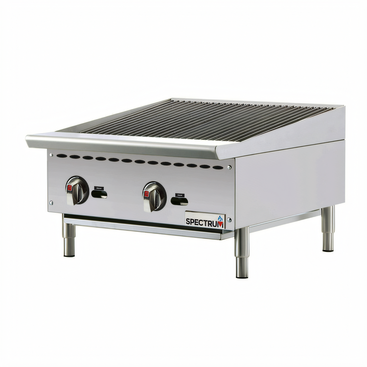 Product image #1 for Winco Spectrum™ 24-Inch Countertop Natural Gas Charbroiler, 2-Burner Radiant