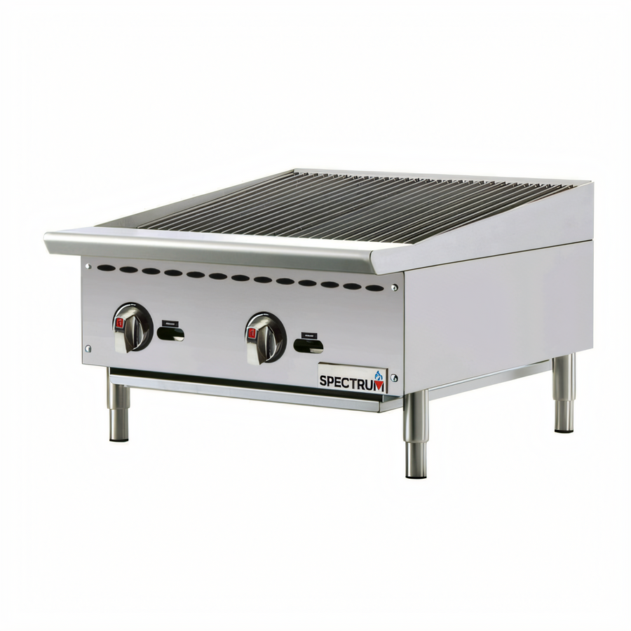 Product image #1 for Winco Spectrum™ 24-Inch Countertop Natural Gas Charbroiler, 2-Burner Radiant