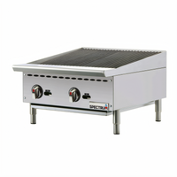 Winco Spectrum™ 24-Inch Countertop Natural Gas Charbroiler, 2-Burner Radiant