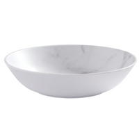American Metalcraft Mix & Matte 36 oz. Round Melamine Bowl, 8-3/4 Inch Dia. x 2 Inch H, Matte Marble White
