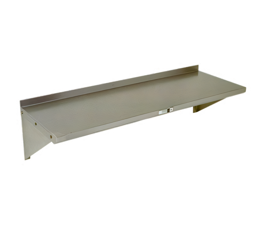 Product image #1 for John Boos Stallion Wall-Mounted Stainless Steel Shelf, 60" W x 12" D, Safety Edge Front