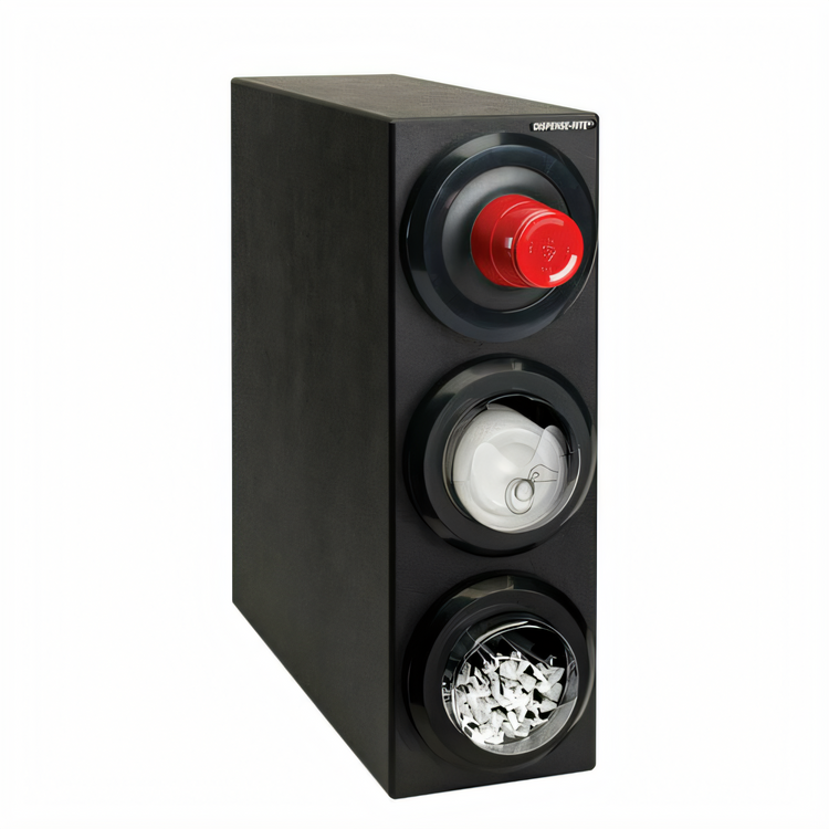Product image #1 for Dispense-Rite Countertop Cup, Lid & Straw Dispensing Cabinet, 3-Dispenser, 8 to 44 oz.