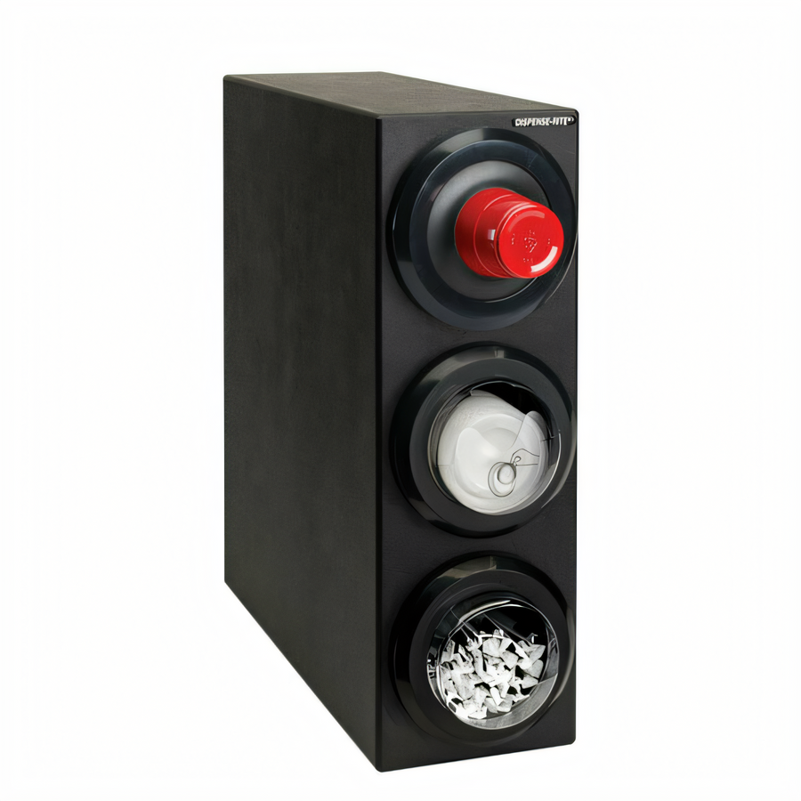 Product image #1 for Dispense-Rite Countertop Cup, Lid & Straw Dispensing Cabinet, 3-Dispenser, 8 to 44 oz.