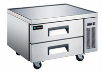 Hurakan 36-Inch Wide 2-Drawer Chef Base Refrigerator with Stainless Steel Top