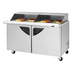 Thumbnail image #1 for Turbo Air Super Deluxe 60-Inch Two-Section Sandwich/Salad Mega Top Prep Table with Slide-Back Lid