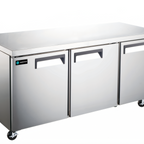 Thumbnail image #1 for Hurakan by Equip.me 72-Inch 3-Door Undercounter Refrigerator, 15.5 Cu. Ft., Solid Doors