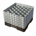 Thumbnail image #2 for Cambro Camrack Full Size 30-Compartment Glass Rack with 6 Soft Gray Extenders, Brown