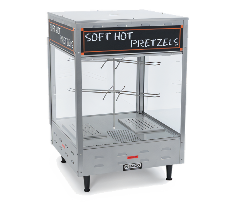 Product image #1 for Countertop Revolving Pretzel Merchandiser with Tempered Glass Case and Illuminated Interior