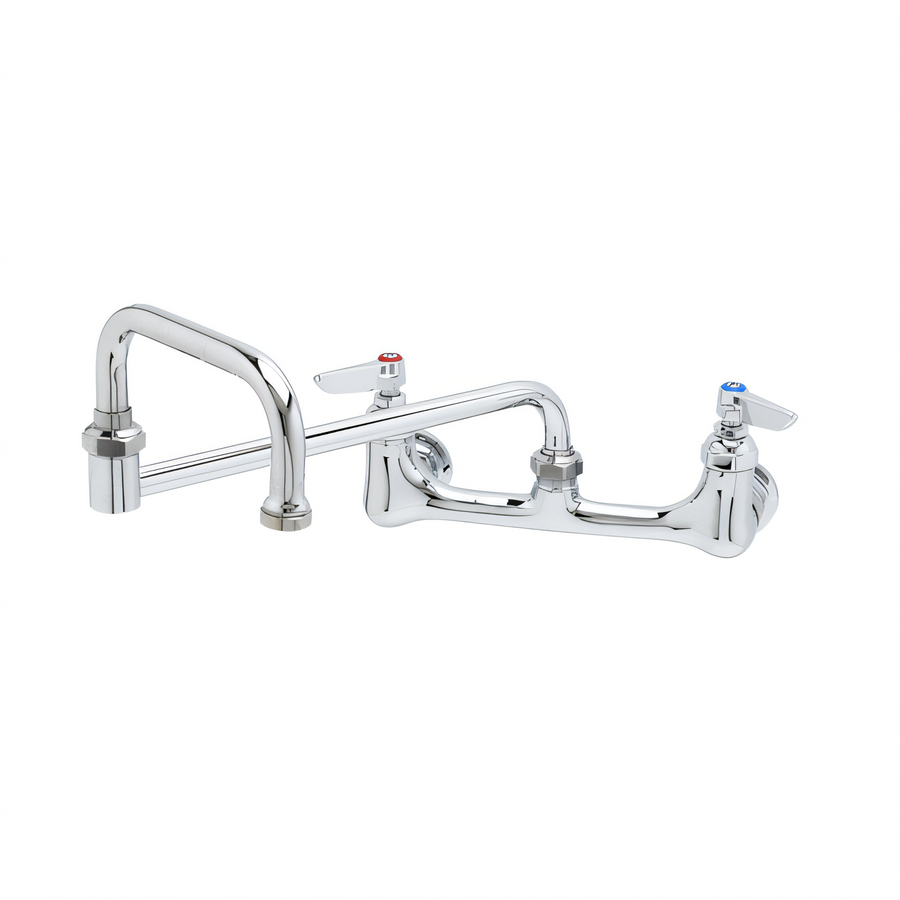 Product image #1 for T&S Brass B-0265 Backsplash-Mounted Double Pantry Faucet with 18-Inch Double Joint Swing Nozzle