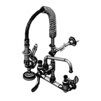 Thumbnail image #1 for T&S Brass MPZ-8WWN-08 Mini Pre-Rinse Unit, 8-Inch Wall Mount, 8-Inch Centers, 8-Inch Swing Nozzle, 1.42 GPM
