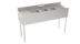 Thumbnail image #1 for Krowne Silver Series Three-Compartment Underbar Bar Sink with Left and Right Drainboards, 60-Inch W x 18.5-Inch D
