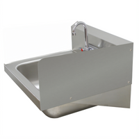 Advance Tabco Bolt-On Single Panel Hand Sink Side Splash, 7-3/4-Inch High, 16 Gauge Stainless Steel, For 16-Inch x 14-Inch Bowl
