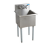 Thumbnail image #1 for BK Resources Budget 1-Compartment Stainless Steel Sink with Legs and 8-Inch Backsplash