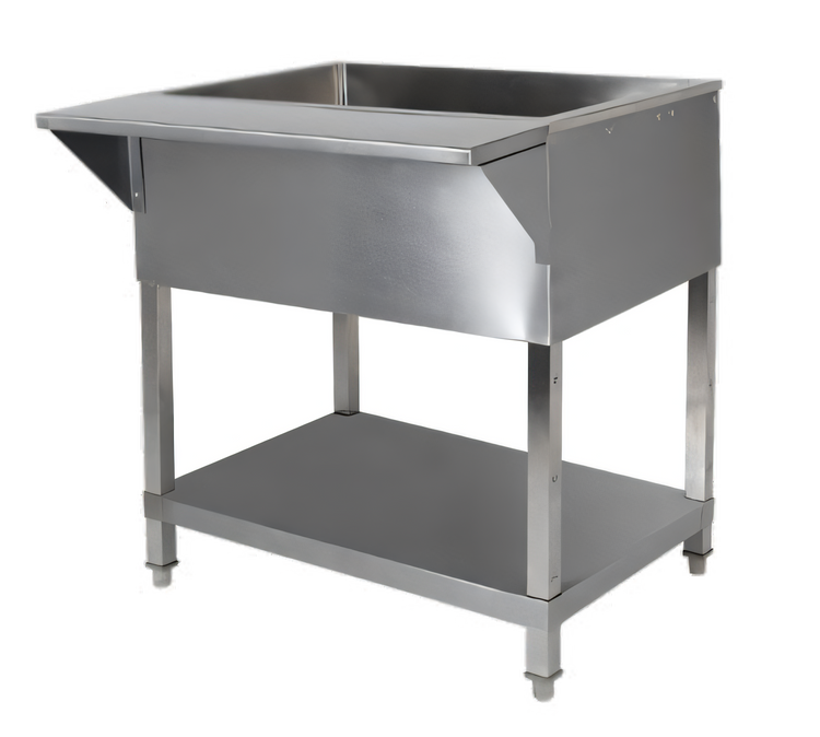 Product image #1 for Klinger's Trading Stationary 4-Pan Ice-Cooled Stainless Steel Cold Pan Table