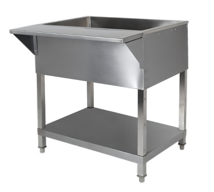 Product image #1 for Klinger's Trading Stationary 4-Pan Ice-Cooled Stainless Steel Cold Pan Table