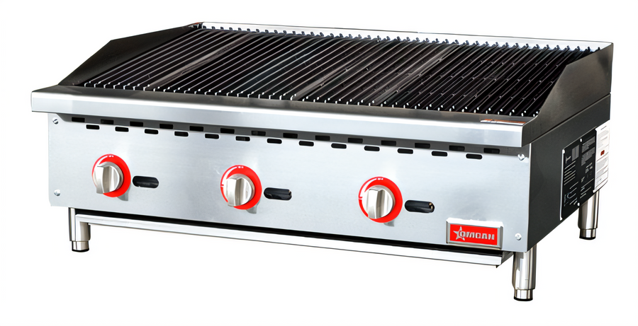 Product image #1 for Omcan USA 36-Inch Countertop Radiant Natural Gas Charbroiler with 3 Burners