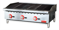 Omcan USA 36-Inch Countertop Radiant Natural Gas Charbroiler with 3 Burners