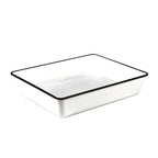 Thumbnail image #1 for American Metalcraft Endurance MRW1215 Rectangular Melamine Bowl, 212 oz, White with Black Rim Case of 12