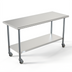 Thumbnail image #1 for KoolMore 60-Inch x 24-Inch 18-Gauge Stainless Steel Commercial Work Table with Undershelf and Locking Casters