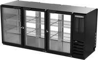 Three-Section Pass-Thru Refrigerated Back Bar Storage Cabinet with 6 Glass Doors