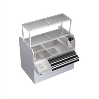 Krowne Royal Series 54-Inch Pass-Thru Underbar Ice Bin/Cocktail Station with Right-Side Ice Bin and 10-Circuit Cold Plate