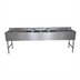 Thumbnail image #1 for BK Resources Four-Compartment Stainless Steel Underbar Sink with Dual Drainboards, 96 Inch Wide
