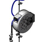 Thumbnail image #1 for T&S Brass B-7142-C1MXS2E Enclosed Stainless Steel Retractable Hose Reel Assembly, 50-Foot 3/8-Inch Hose, Wall-Mount Mixing Faucet