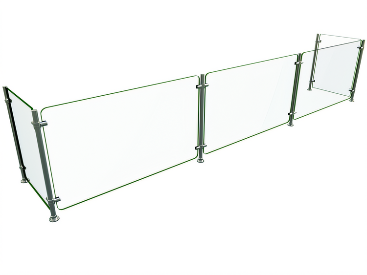 Product image #1 for Hatco Flav-R-Shield EP5-RING-120 Full-Service Pass-Over Sneeze Guard, 3-Bay, 120 x 18 x 25 Inches