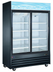 Thumbnail image #1 for Two-Section Reach-In Glass Door Merchandiser Refrigerator, 45 Cu. Ft., Bottom-Mount, Black