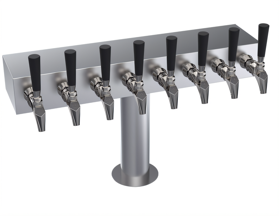 Product image #1 for Krowne T-Head Glycol-Cooled Beer Tower, 8-Faucet Capacity, 24-Inch Box, Countertop, Brushed Stainless Steel